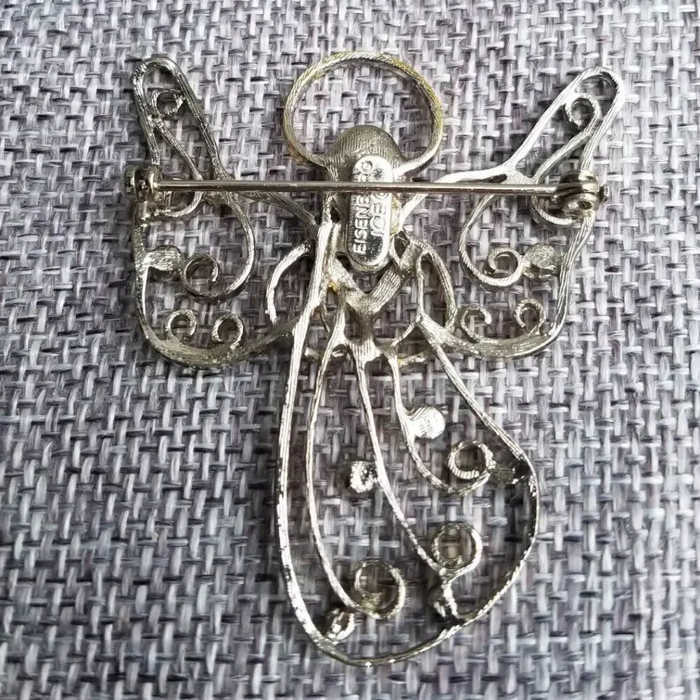 Eisenberg Ice Angel Brooch with Crystals